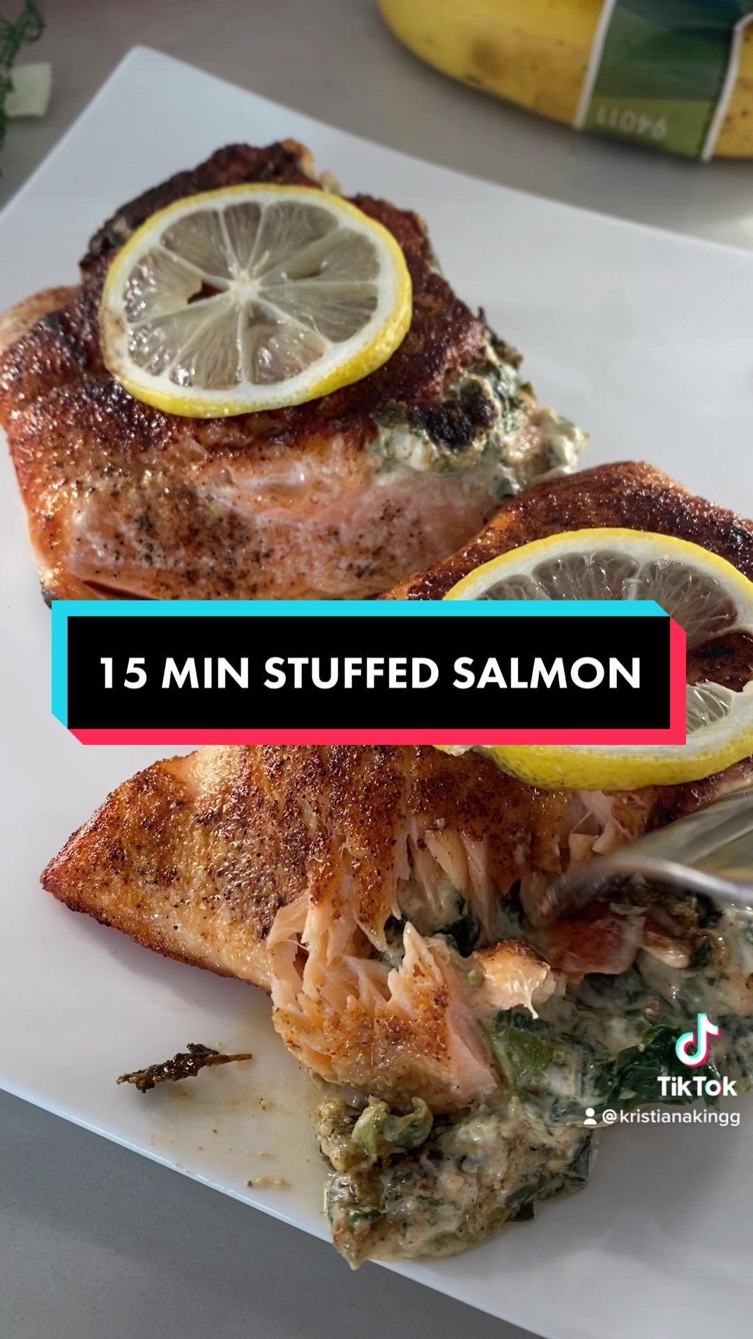 @15 MIN STUFFED SALMON #salmon #stuffedsalmon #quickrecipes #...